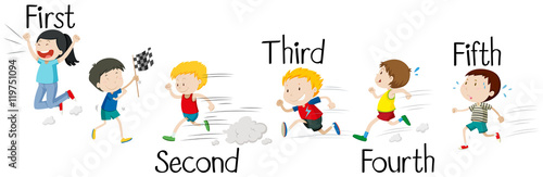Obraz w ramie Wyścig dla dzieci