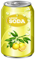 Wall Mural - Lemon soda in aluminum can