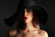 Beautiful woman in hat. fashion beauty girl