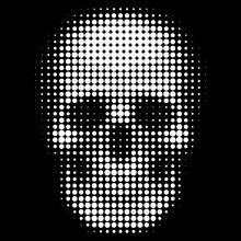 Human Skull In Halftone Dots Style