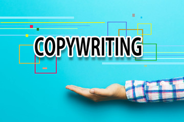 Copywriting concept with hand