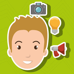 man idea search app vector illustration eps10