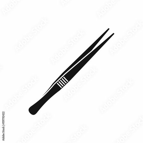 Fotografía Tweezers icon in simple style isolated on white background