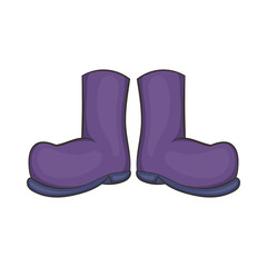 Rubber boots icon in cartoon style on a white background