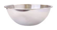 Side Stainless Steel Mixing Bowl On White Background.