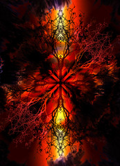 Fototapete - Beautiful ornamental mandala with tree pattern, symbol of life.