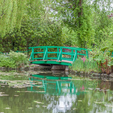 Japanese Bridge In Claude Monet's Garden At Giverny, France.