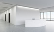 © ImageFlow - Reception desk in office corridor