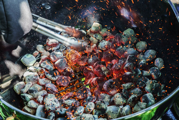 Poster - Sparks coming out of a barbecue