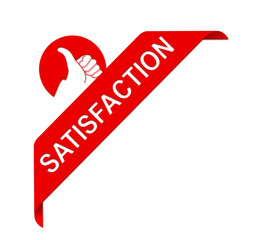 Fototapete - satisfaction client sur bannière coin rouge