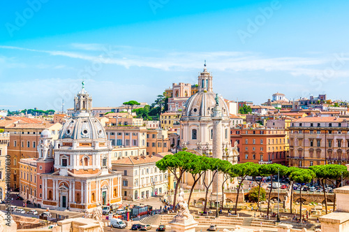 Plakat Wiecznie miasto Rzym, Włochy, panorama