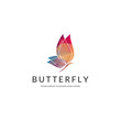 Butterfly logo. Polygonal butterfly. 