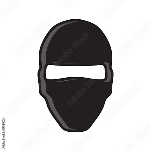 Balaclava terrorist military mask simple icon. Flat style. Cartoon ...
