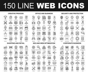 Wall Mural - Line Web Icons