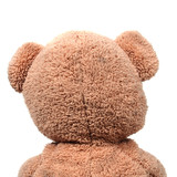 Fototapeta  - Teddy bear back isolated on white background.