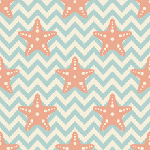 Seamless Sea Star Pattern And Background Vector Illustration