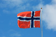 Close up shot of wavy flag of Norway