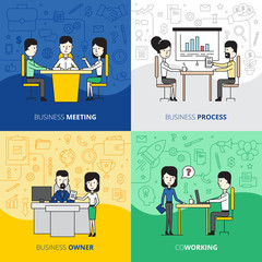 Poster - Business People  Square Design Concept