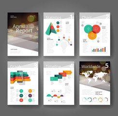 Wall Mural - Business brochure template with infographics