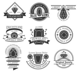 Sticker - Gemstones Black White Emblems Set 