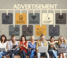 Wall Mural - Advertisement Online Marketing Commerce Concept