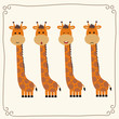 Vector set cute giraffe. Collection isolated funny giraffe. Emotion little giraffe.