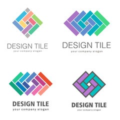 Poster - set of logos of ceramic tiles. design tile