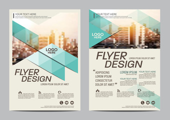 Wall Mural - Green Brochure Layout design template. Annual Report Flyer Leaflet cover Presentation Modern background. illustration vector in A4 size