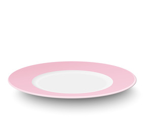 Empty plate with light rosy design isolated