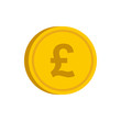 © ylivdesign - Gold coin with pound sign icon in flat style on a white background vector illustration