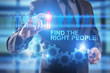 © WrightStudio - FInd the right people. Businessman select people icon on virtual screen. HR management concept.