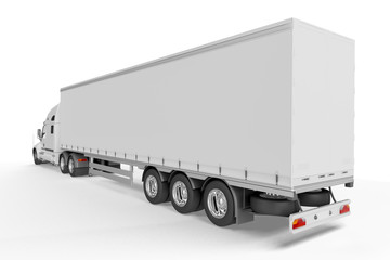 Big Truck Trailer - on white background