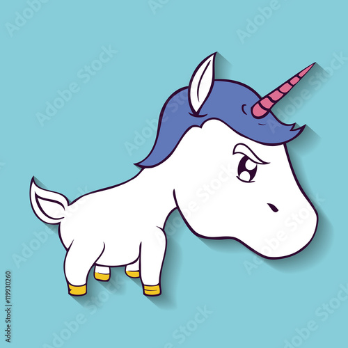 unicorn horse horn cartoon magic fantasy icon colorful