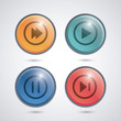 © Jemastock - play and stop buttons. Video movie cinema and media theme. Colorful design. Vector illustration