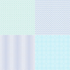 Guilloche wavy vector textures for diplomas, currency, banknotes and vouchers