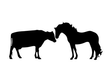 Poster - Vector silhouette of farm animal.