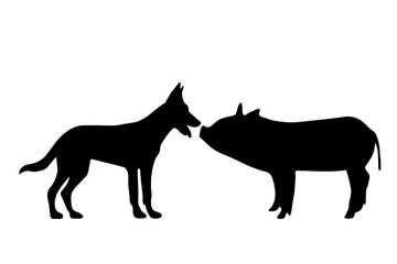 Poster - Vector silhouette of farm animal.