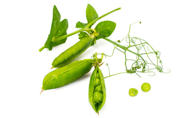 Green Peas Isolated on White Background