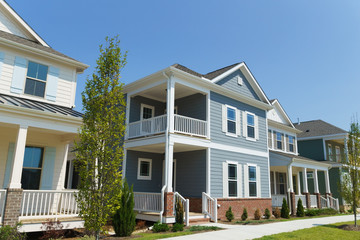 Street of suburban homes