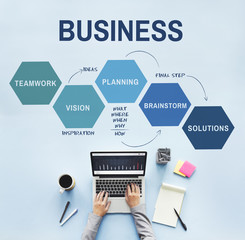 Wall Mural - business strategy vision planning concept