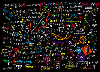 Wall Mural - Math linear mathematics education circle background with geometr