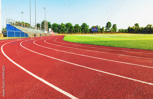 Cuadros en Lienzo Running track in a sports stadium