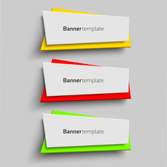 Canvas Print - Banner design template. Set of three colorful banners. Elements for web design, promotion, advertisement and other purposes. Vector illustration, eps  10