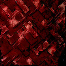 Red Rusty Fix Wall. Grunge Metal Background.