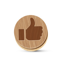 Poster - flat wooden icon of ok