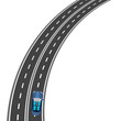 © lily_studio - The road, the highway perspective. The car on the road. illustration