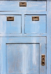 decorative panel old dresser blue, natural wood