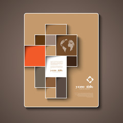 Wall Mural - Abstract brochure template design with squares and rectangles