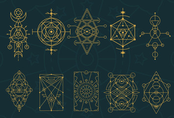 Abstract Sacred Geometry and Magic Symbols Set 4