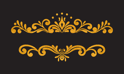 Wall Mural - Elegant luxury vintage gold floral border